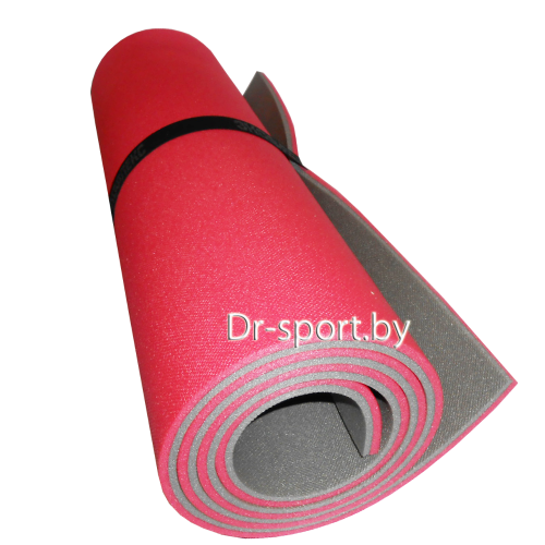 Коврик (пенка) гимнастический/туристический  10*0.6L1.8 красный/серый